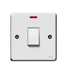 Tenby 20A DP switch white with neon9